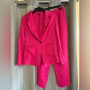 SHEIN Bold Pink Blazer & Pants Set